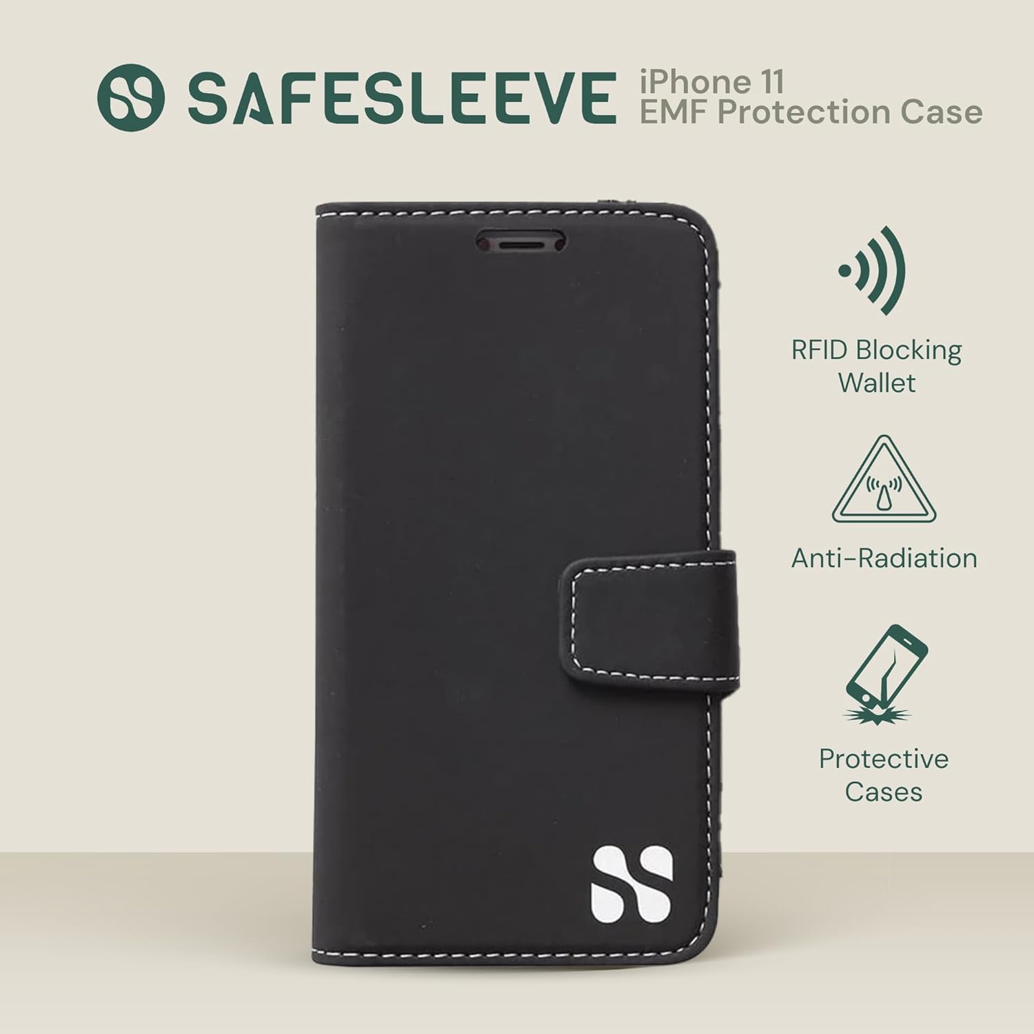 Amazon.com: SafeSleeve Case for iPhone 11 – Vegan Leather Cover