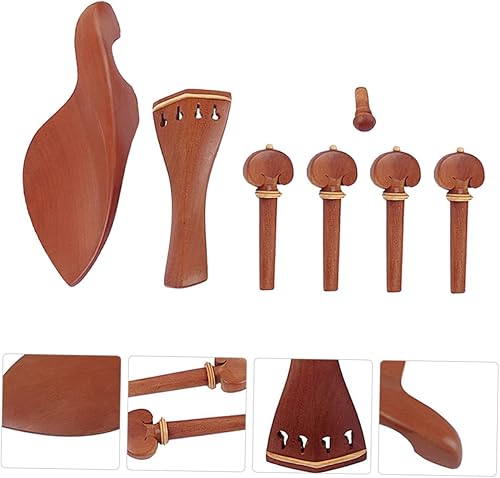 Miniatura 4 de SUPVOX 7 unidsset Violín Accesorios Un Accesorios Violín Go-partes Violín Tailpiece Violín Componentes Profesional Violín Tailpiece Madera Marrón