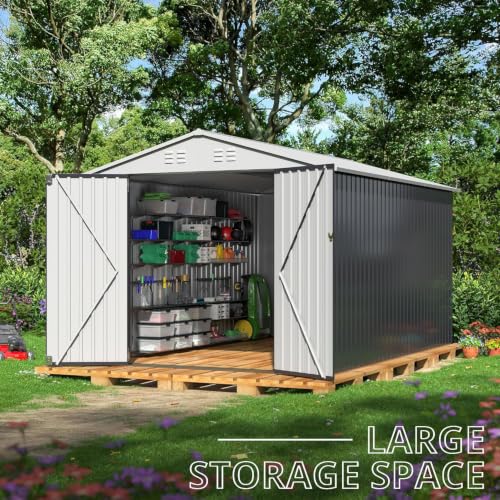 Image of Polar Aurora Outdoor Storage Shed White 8x12 FT