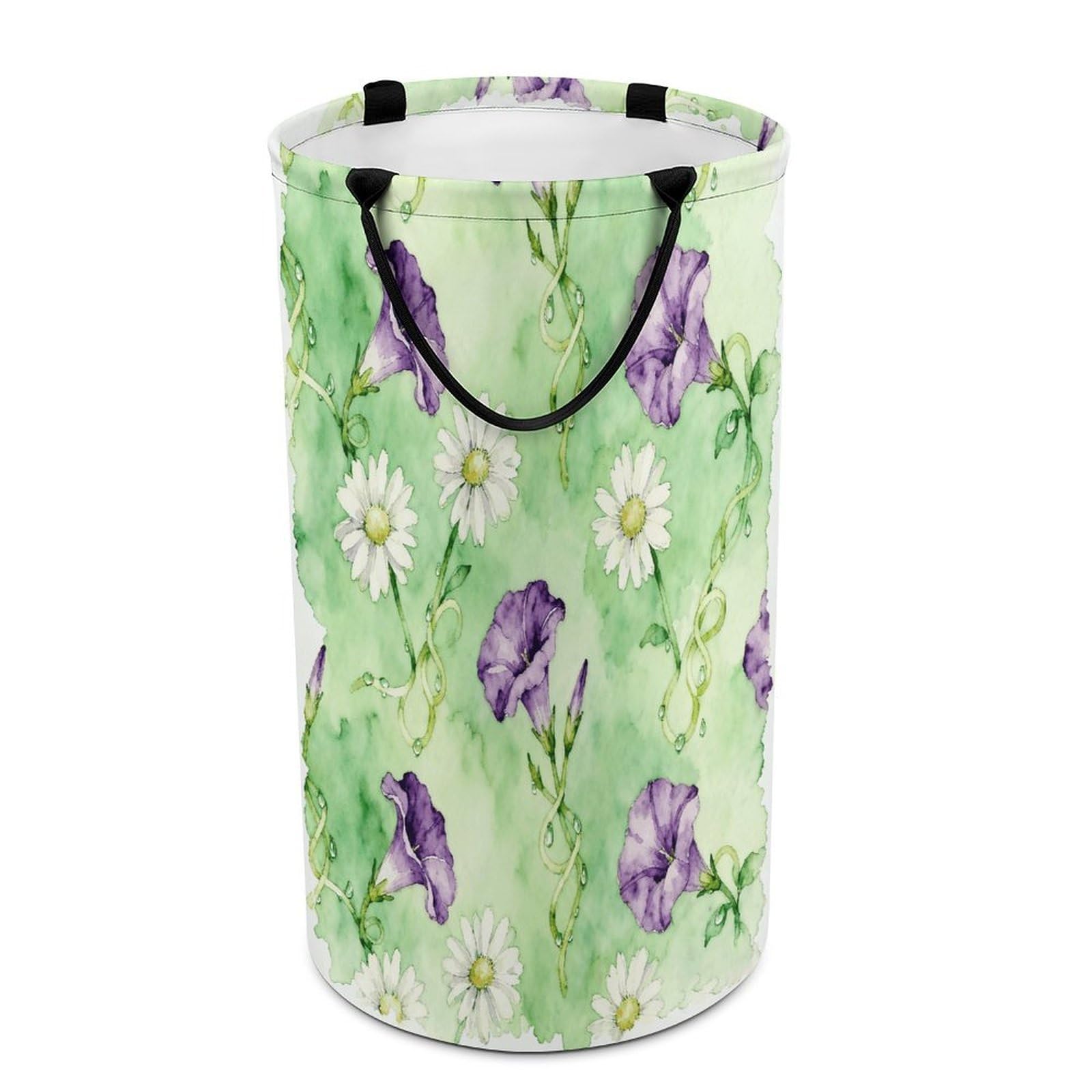 Whispers of Purple And White Laundry Basket with Handles Large Collapsible Laundry Bag Freestanding Waterproof Clothes Hamper Decor Storage of Dirty Clothe for Family Bathroom 86L