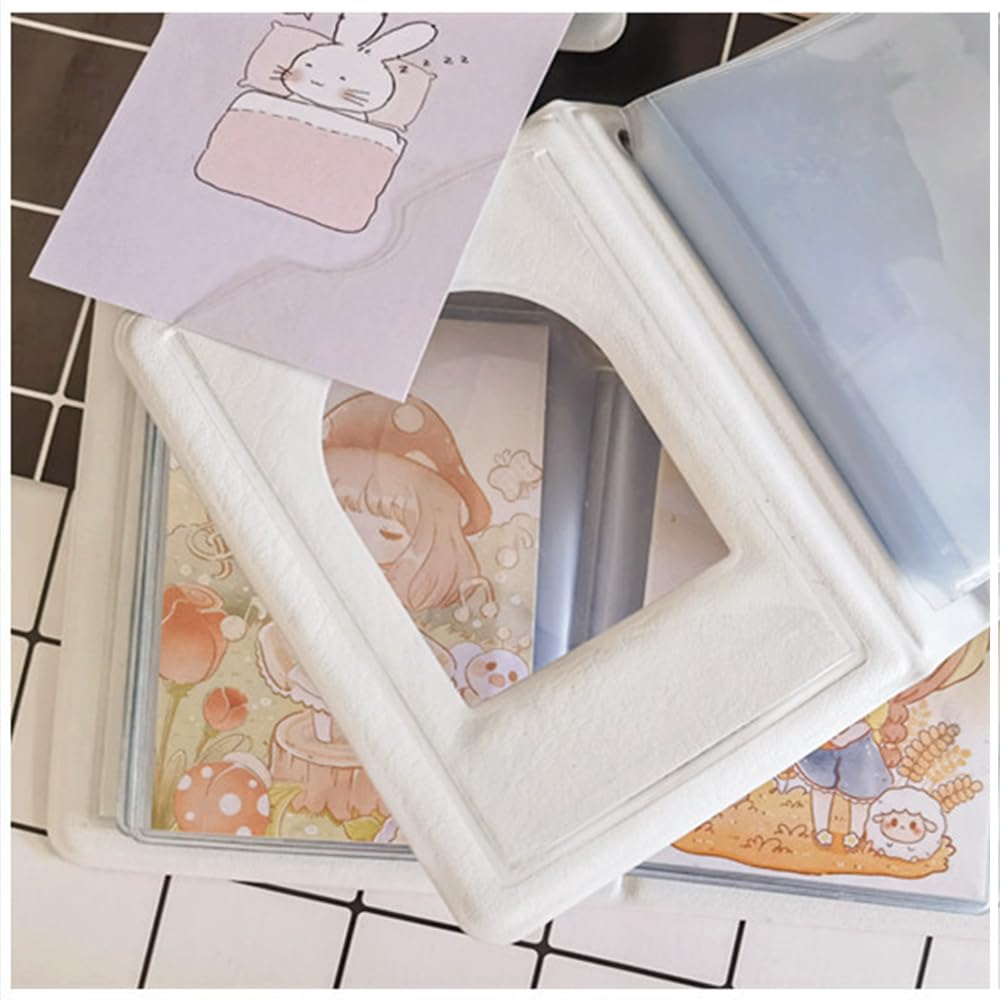 SURALIN 1 mini album fotografico, 40 tasche, porta carte fotografiche Kpop, cuore d'amore, cavo, porta carte fotografiche kpop, rilegatura per foto (azzurro)