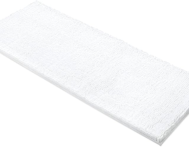 MAYSHINE 70x120 cm White Non-slip Bath Mat Chenille Bathroom Rug Machine-washable Anti-slip Shower Water Absorbent Soft Microfibers