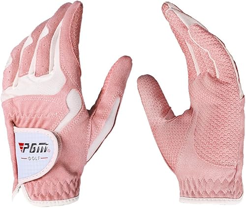 Miniatura 7 de PGM Guantes de golf para mujer, un par (4 opciones de color), sistema de agarre mejorado, fresco y cómodo
