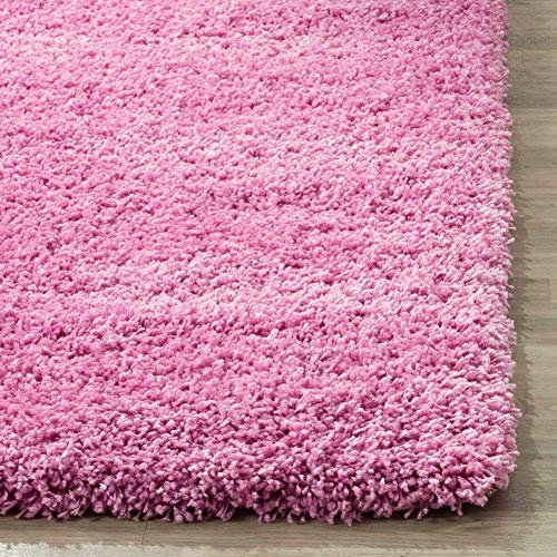 Image of Imra Carpet for Home Handwoven Fluffy Shag Collection with 2 inch Thickness 4.1 X 6.2 Feet (120X180 cm) Color Pink