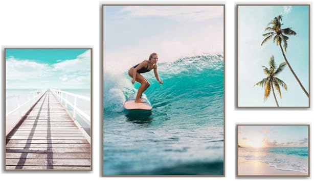 Amazon サーフィン女の子ファッションポスター橋海ビーチ風景壁アートパネルキャンバス絵画インテリア北欧ポスターそして版画壁写真リビング部屋家装飾 ウォールステッカー オンライン通販 Amazon サーフィン女の子ファッションポスター橋海ビーチ風景壁アートパネルキャンバス絵画インテリア北欧ポスターそして版画壁写真リビング部屋家装飾 ウォールステッカー オンライン通販