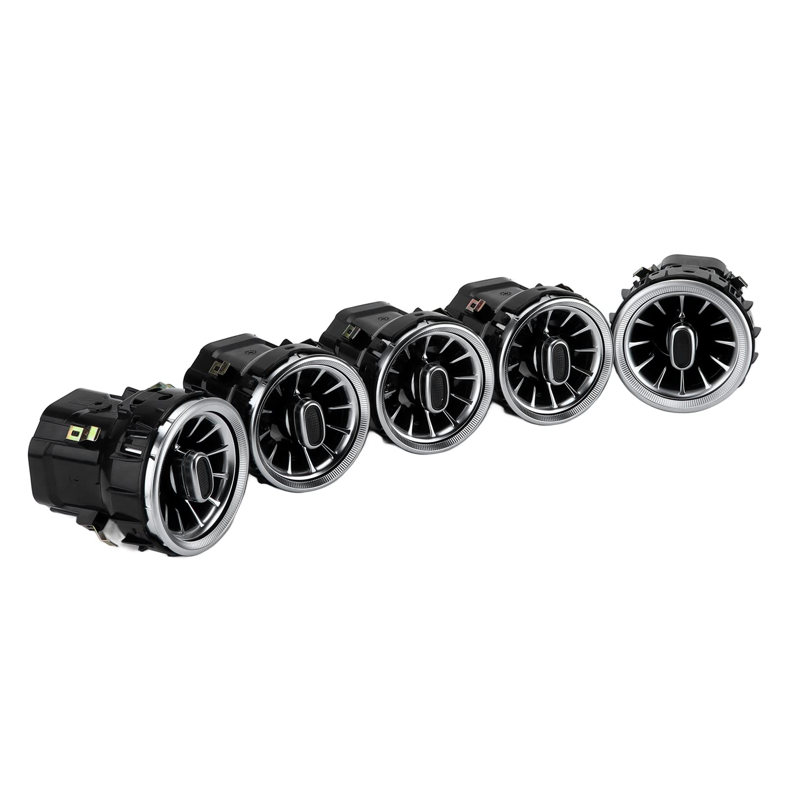 KIMISS 5 luces LED de ventilación de aire, 3 colores, salidas de turbina, cubiertas de aire acondicionado para C Clase GLC W205 X253 2015-2018 + repuesto de ventilación