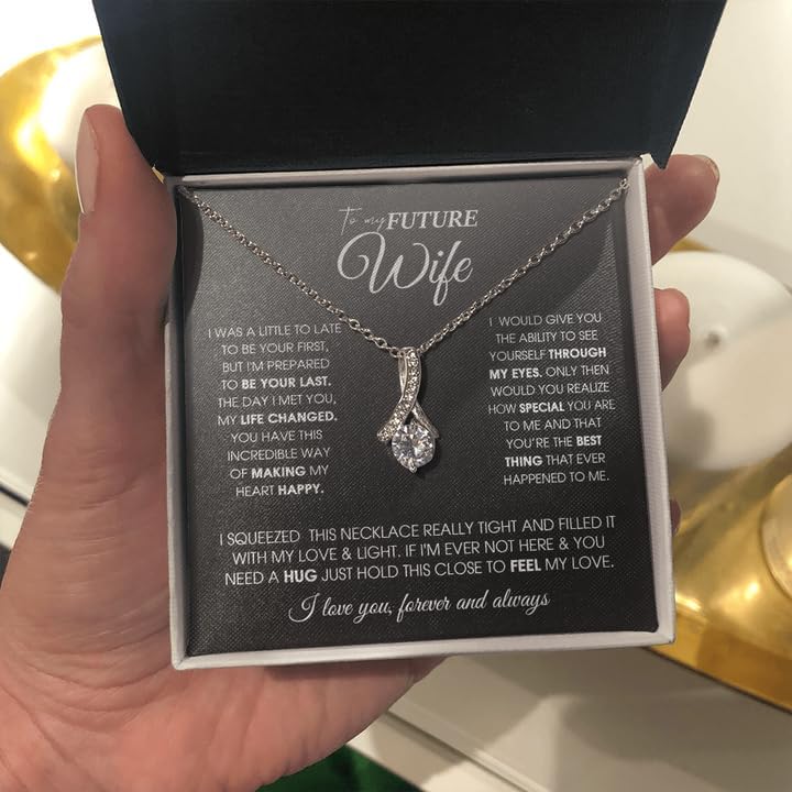 To My Future Wife Necklace - Promise Necklace For Her, Fiance Gifts For Her, Birthday Gifts For Future Wife With Message Card, To My Soulmate Necklace For Women Women Romantic Jewelry With Message Card - Image 3