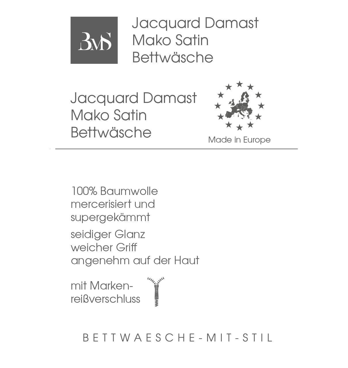 Bettwaesche-mit-Stil Mako Satin Damast Bettwäsche Ornament - viele Größen (135 cm x 200 + 80 cm x 80 cm)