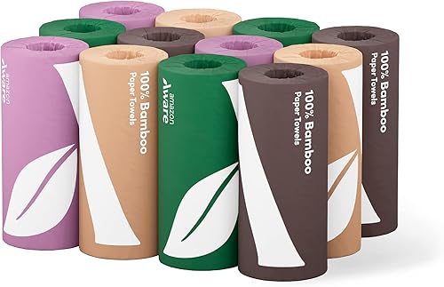Tienda Aware Toallas de papel 100% bambú, 12 rollos, 2 capas, certificado FSC, 150 hojas