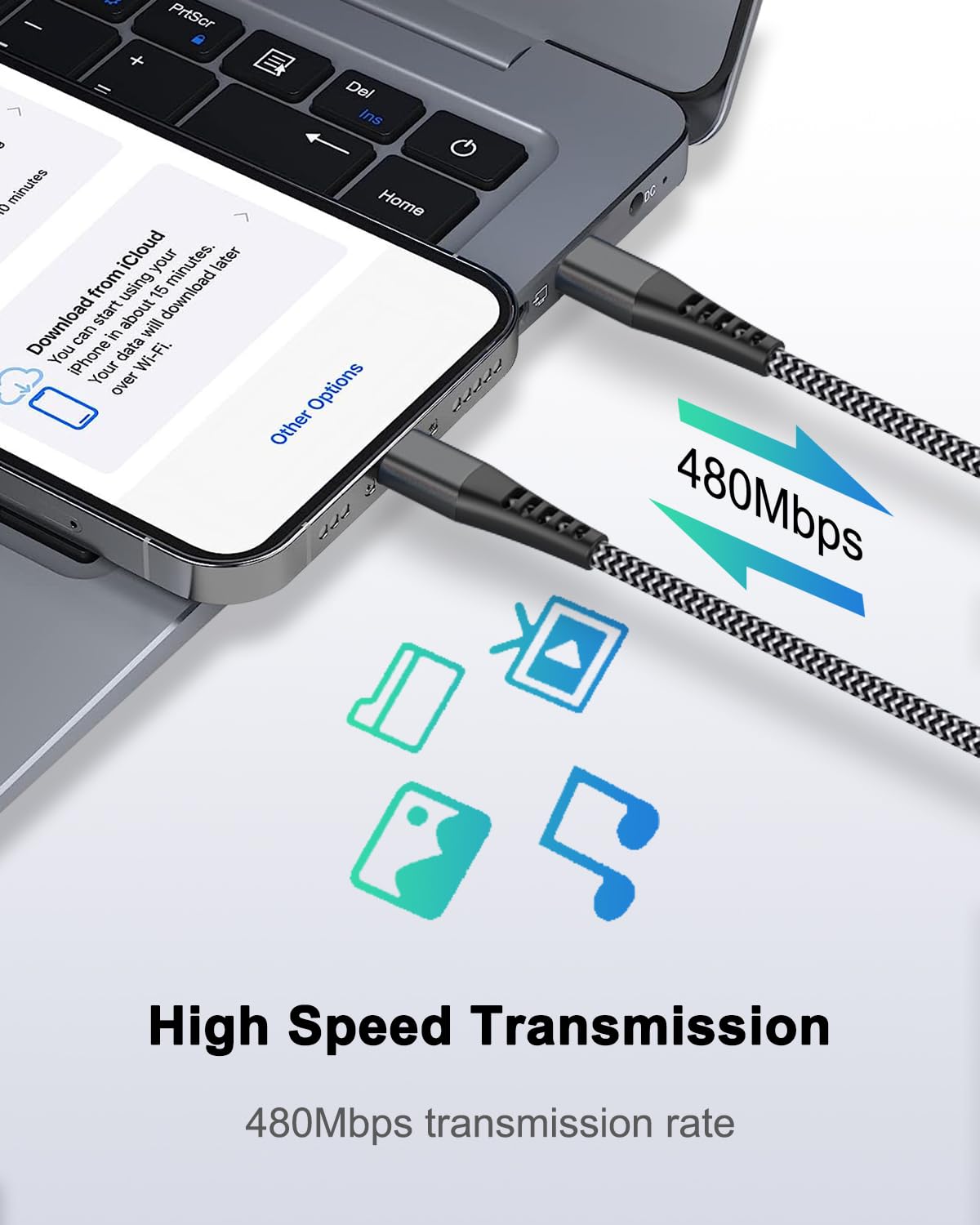 Cavo USB C Lightning 2M[Certificato MFi], Cavo iPhone USB C Cavetto iPhone Cavo Lightning USB C Cavo Caricatore per iPhone 14 Pro Max 13 12 11 X 8