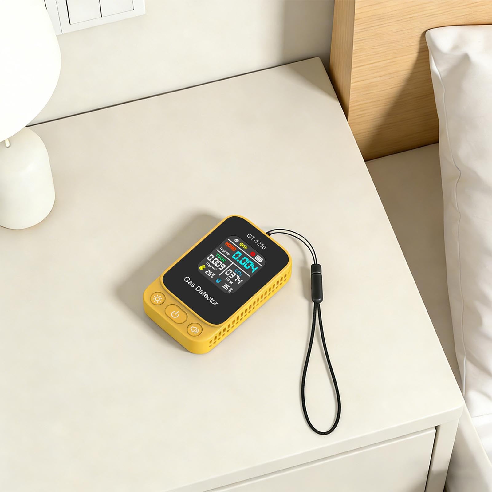 Misuratore a Qualità 'Aria per Interni Rilevatore Portatile di Anidride | Misuratore 'Aria Alimentato a Batteria con Temperatura e Umidità per Casa Stanza Auto Hotel Scuola