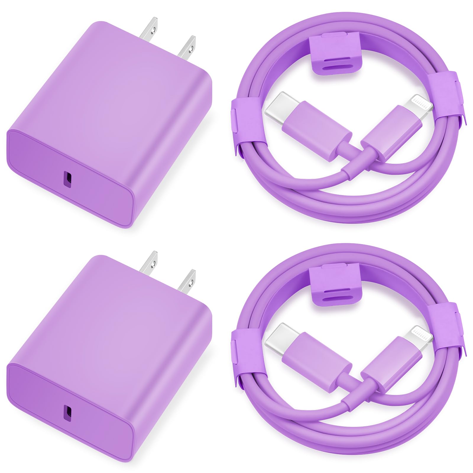 MAILESI Phone Charger Fast Charging,[MFi Certified] 2Pack 20W Type C Fast Charger Block with 6FT USB C to Lightning Cable Compatible for Phone 14/13/12/11 Pro Max/Xs Max/XR/X,Pad