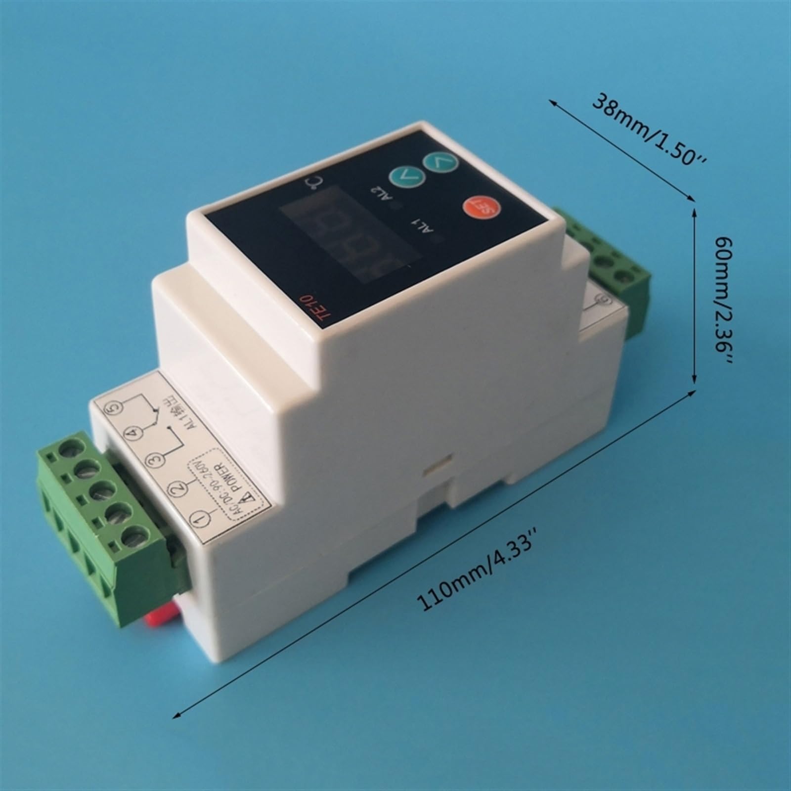 AC90~260V -40~110℃ termostat na szynie DIN z czujnikiem 2-drożne wyjście przekaźnikowe regulator temperatury, regulator temperatury NO NC, wspólne wyjście