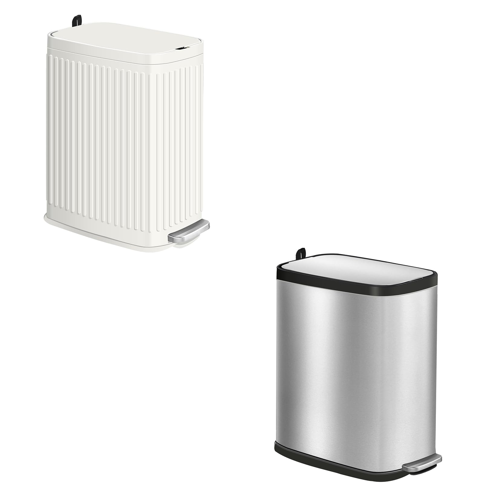 IRISVOSmall Bathroom Trash Can with Air Freshener, Soft Close Lid, 7L/1.85 Gal Slim Stainless Steel Trash Can, Step Pedal Garbage Can with Removable Inner Bucket for Bathroom, Bedroom, Toilet