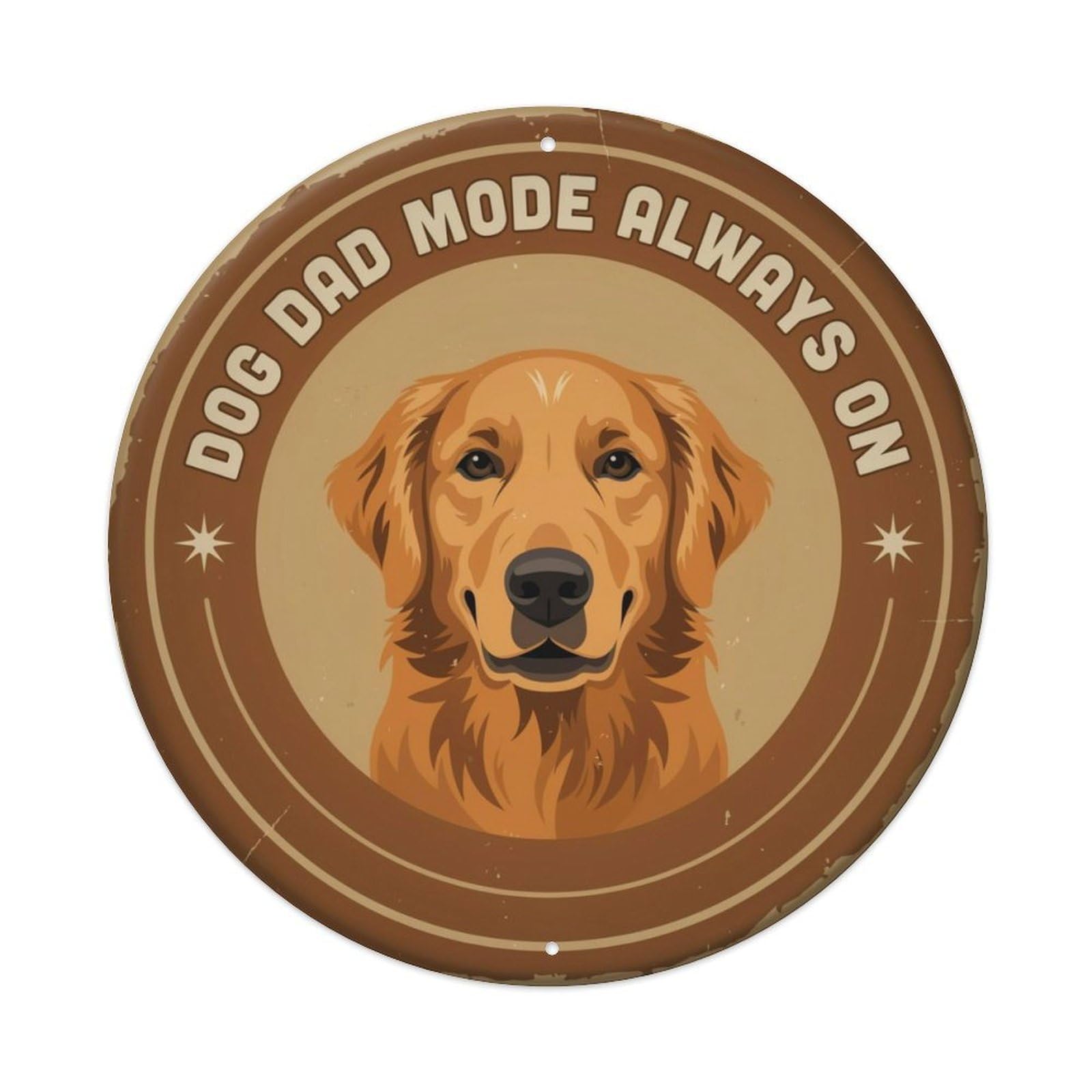 Dog Dad Mode Golden Retriever Metal Tin Sign Plaque