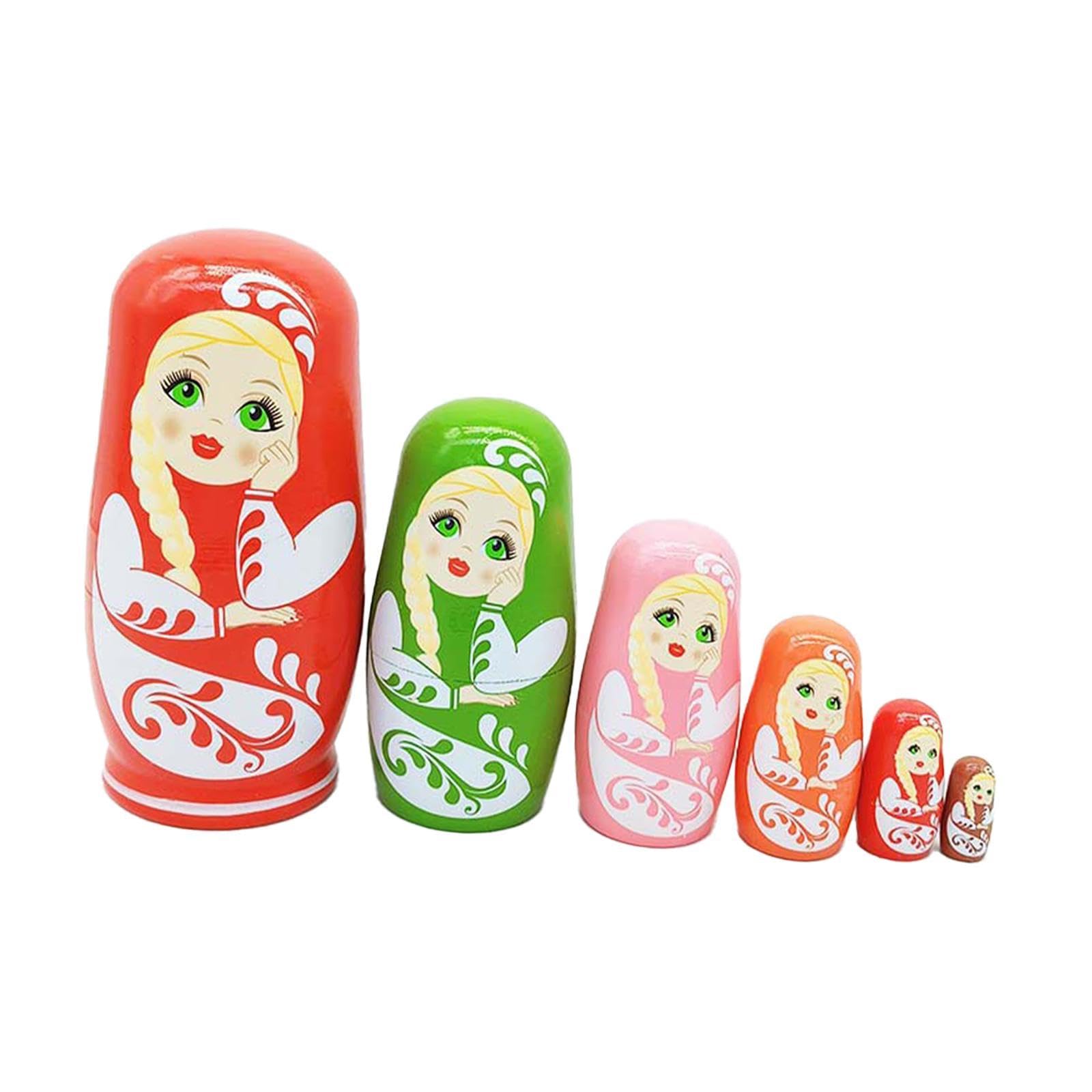 ATORSE 6Pcs Halloween Nesting Dolls Traditional Stacking for Table Easter Halloween Red