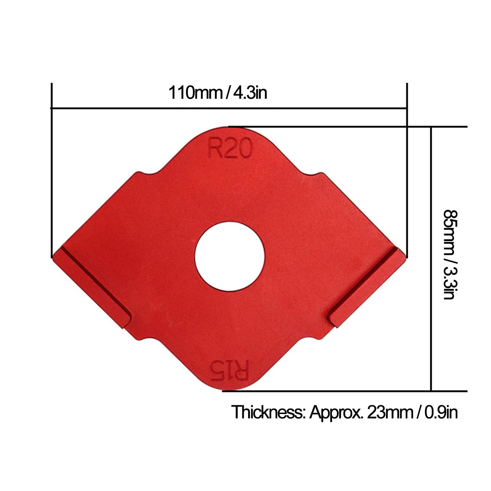 Modello ad angolo rotondo in legno in lega raggio raggio del router router utensile accessorio per carpenterio 3pc rosso per carpentieri