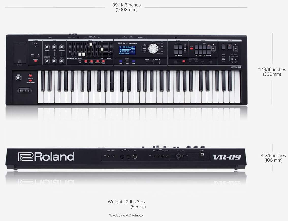 Amazon.com: Roland VR-09-B V-Combo 61-Note Keyboard Bundle with