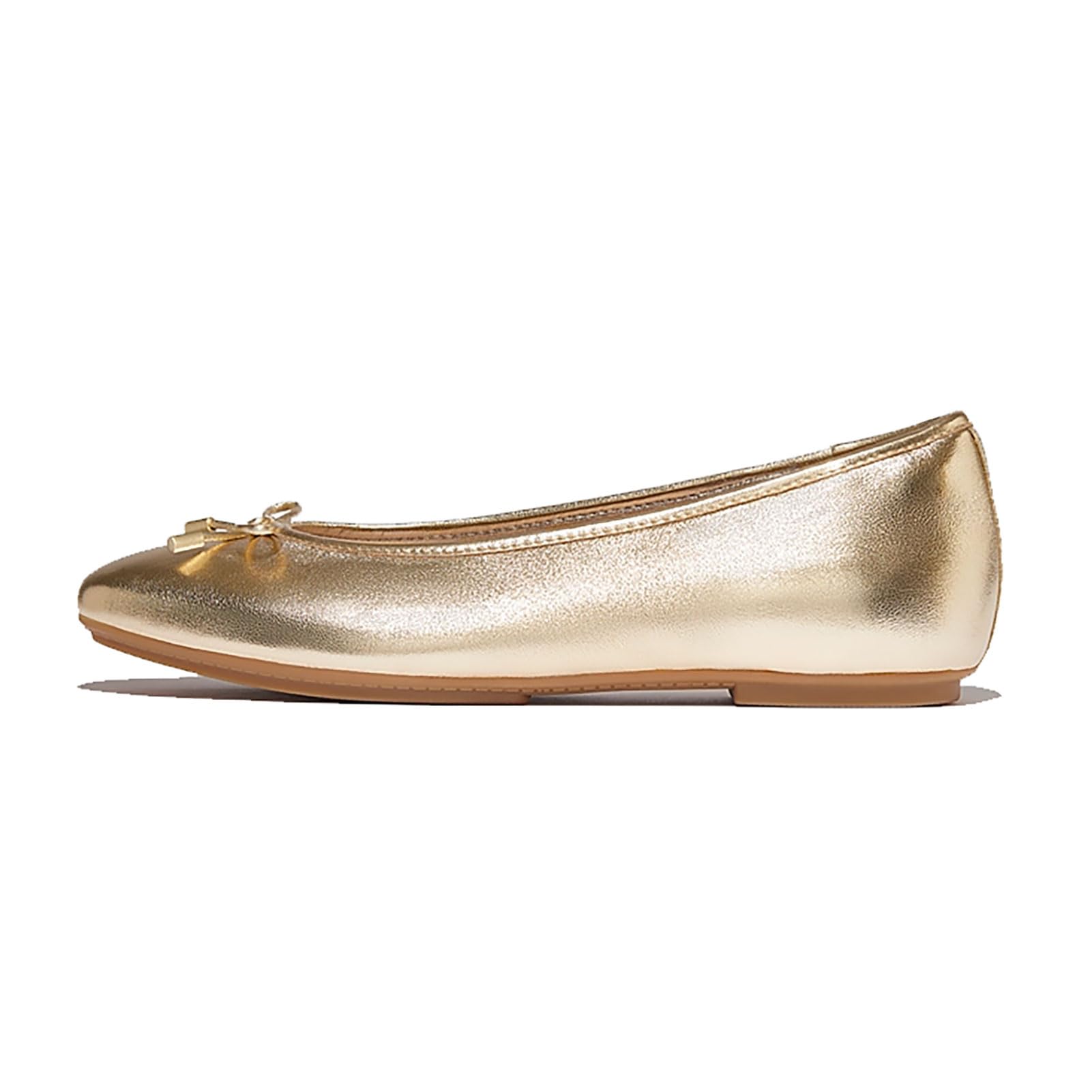 Fitflop Women's Delicato Bow Soft Ballet Flats Platino - Uk 3
