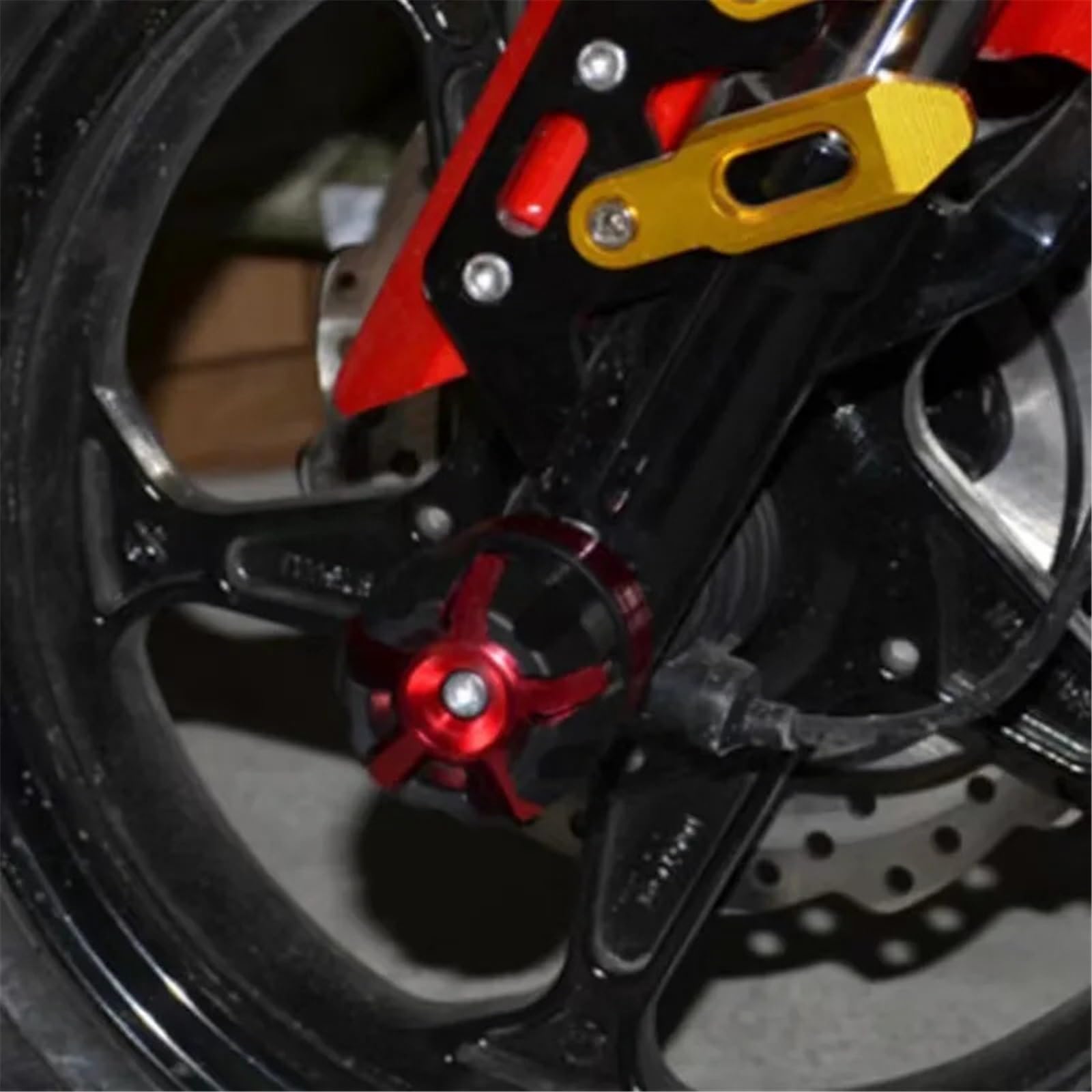 Per moto, scooter, alluminio e ABS. 1 paio di protezioni universali per sospensioni anteriori, slider telaio, protezione anticaduta