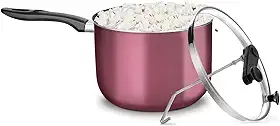 Pipoqueira Antiaderente com tampa de vidro N22 4,8 Litros Cor Cereja Cozinha MTA - 3030