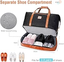 Borsa Da Viaggio Lekesky Weekender Donna - Con Scomparto Scarpe, 45 Litri, Tessuto Oxford - Foto 2