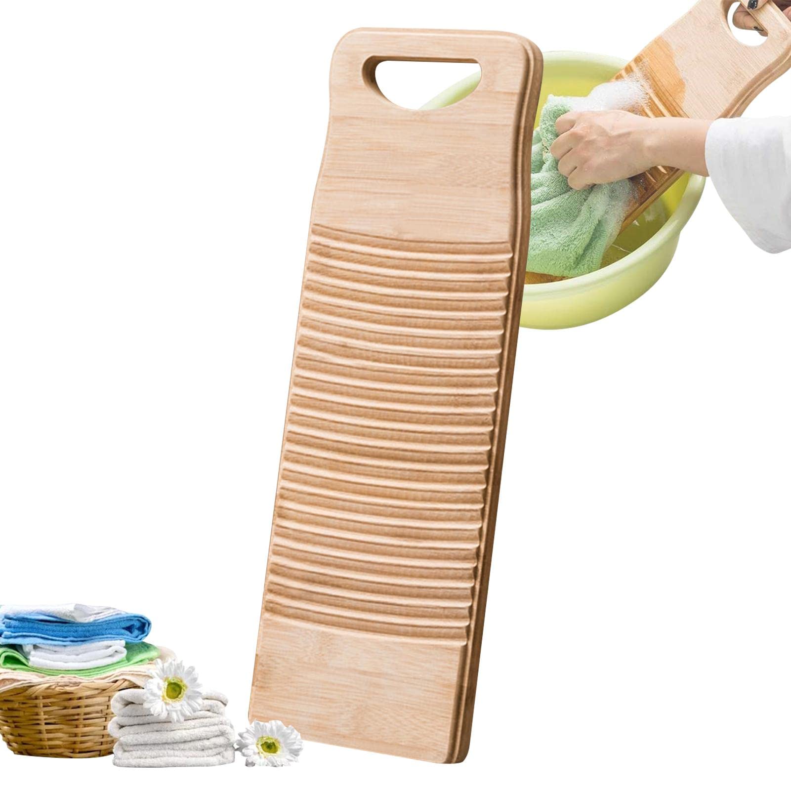 Tavola Per Lavare A Mano In Bambù - Lavatoio Ecologico Per Bucato, Anti-Scadimento, 3 Misure - Foto 3