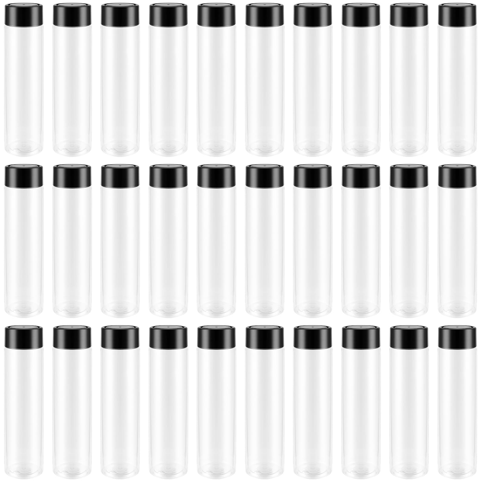 KEILEOHO 30 Pièces Bouteilles de Jus en Plastique Transparent, 350 ML, Bouteilles à Boisson Vides pour Smoothie avec Couvercles pour Boissons Maison au Lait et Au Jus d'eau