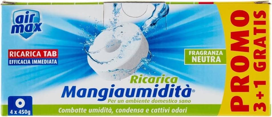Air Max D0092 - Tab Refill Moisture Manager, Neutral Fragrance, 4 x 450 g