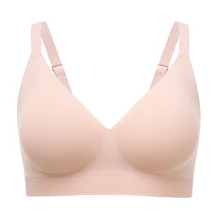 Momcozy CoolFit T-Shirt Bra for Women, Comfortable Wireless Everyday Seamless Bras with Semi-Fixed Pads and Jelly Strip - Amazon product rated Grade B