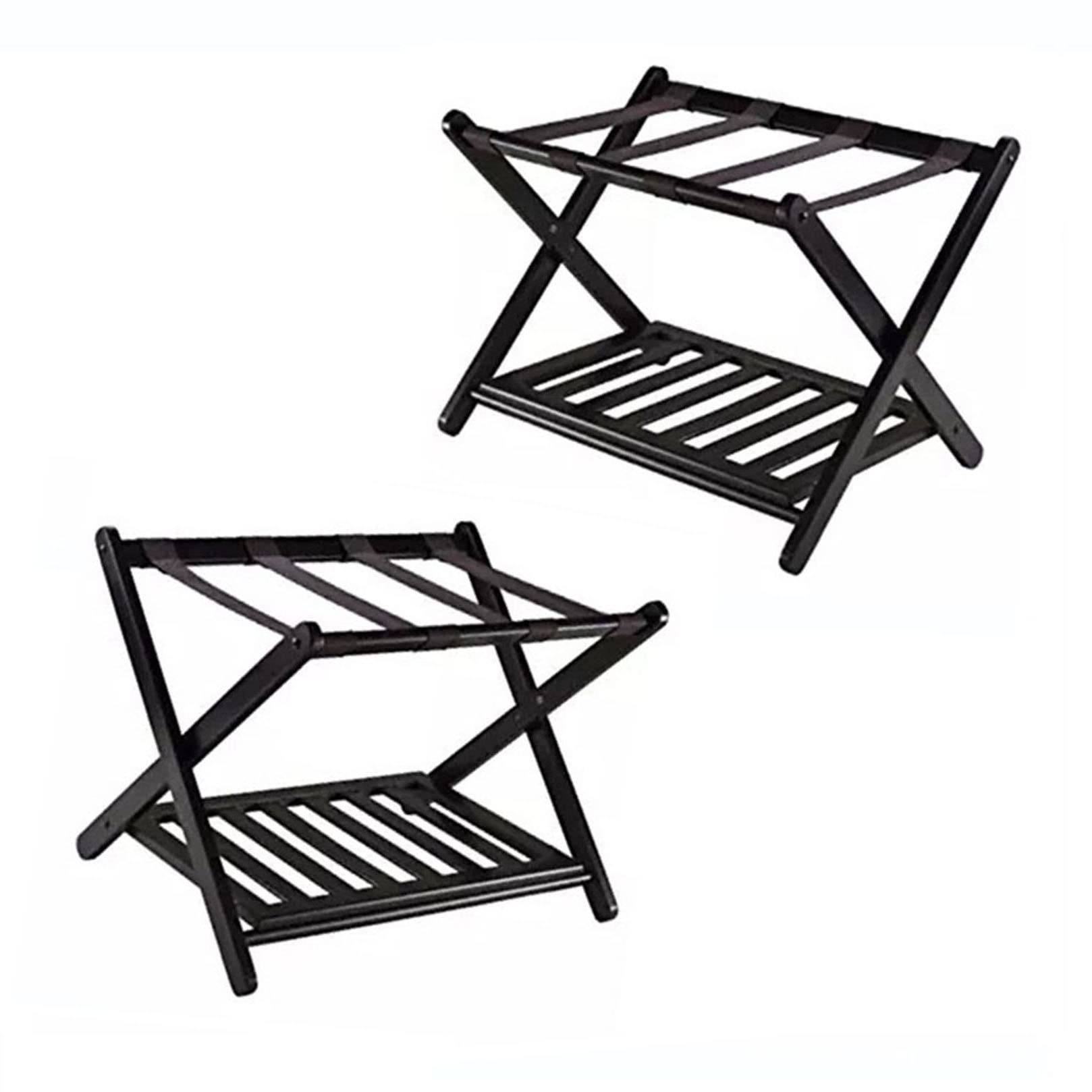 Support de valise pliable et robuste avec étagère double rangement pour hôtel et chambre lot de 2