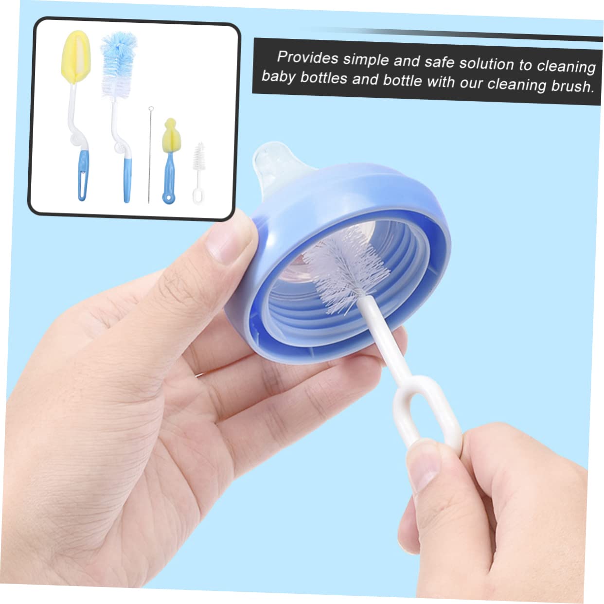 COLLBATH 5pcs Bottle Brush Bottle Sponge Cleaning Brush Wine Cup Brush Bottle Cleaning Brush Water Bottle Cleaning Tool Bottle Cleaner Pacifier Cleaner Flask Cleaner Nylon Blue