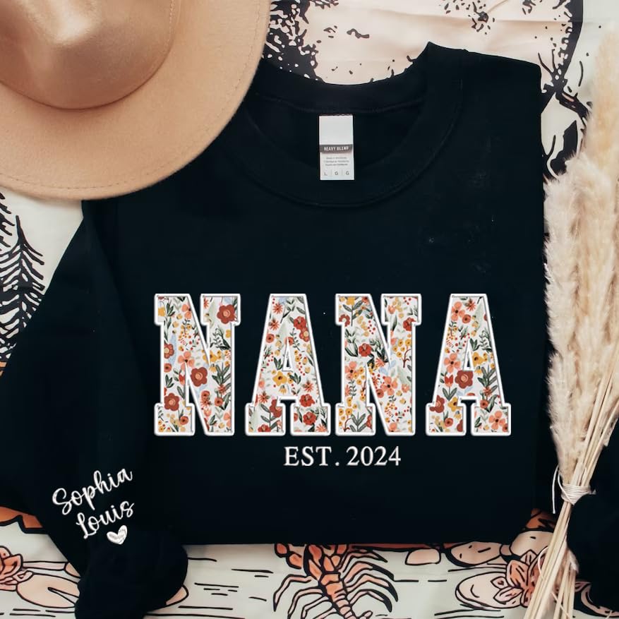 Custom Embroidered Mama Grandma Sweatshirt, Sweatshirts for Women, Personalized Gifts for Mama Grandma2