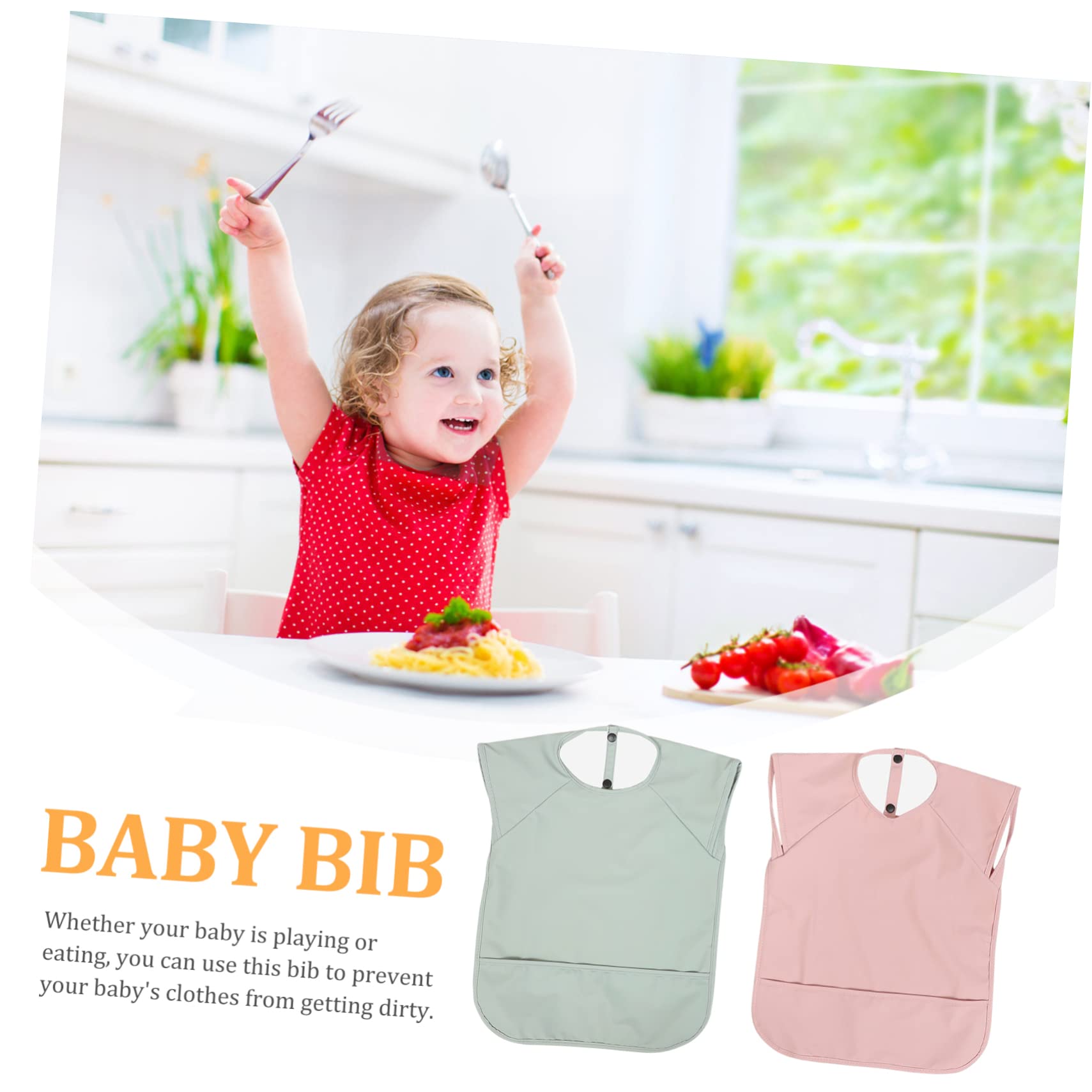 TOYANDONA 2 Piezas Ropa Cena Sin Mangas Para Comer De Pu Babero Para Alimentación Para Saliva Meses Delantal Para Bebe