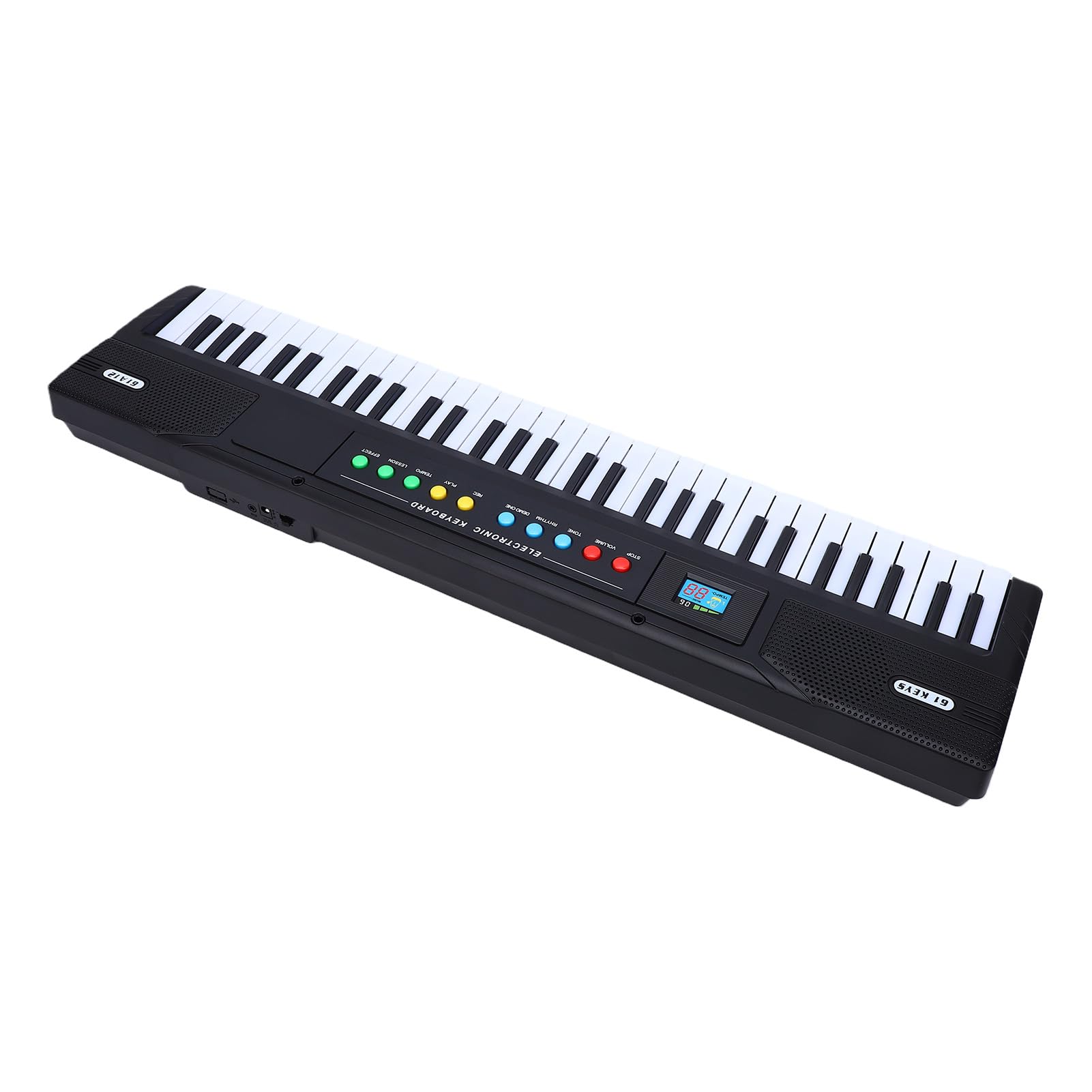 LiebeWH Pianoforte con Tastiera Elettronica a 61 Tasti, Tastiera Musicale Portatile in ABS con modalità di Insegnamento, Riproduzione di Registrazione, Microfono a 8 Toni e 16 Ritmi, per Principianti,