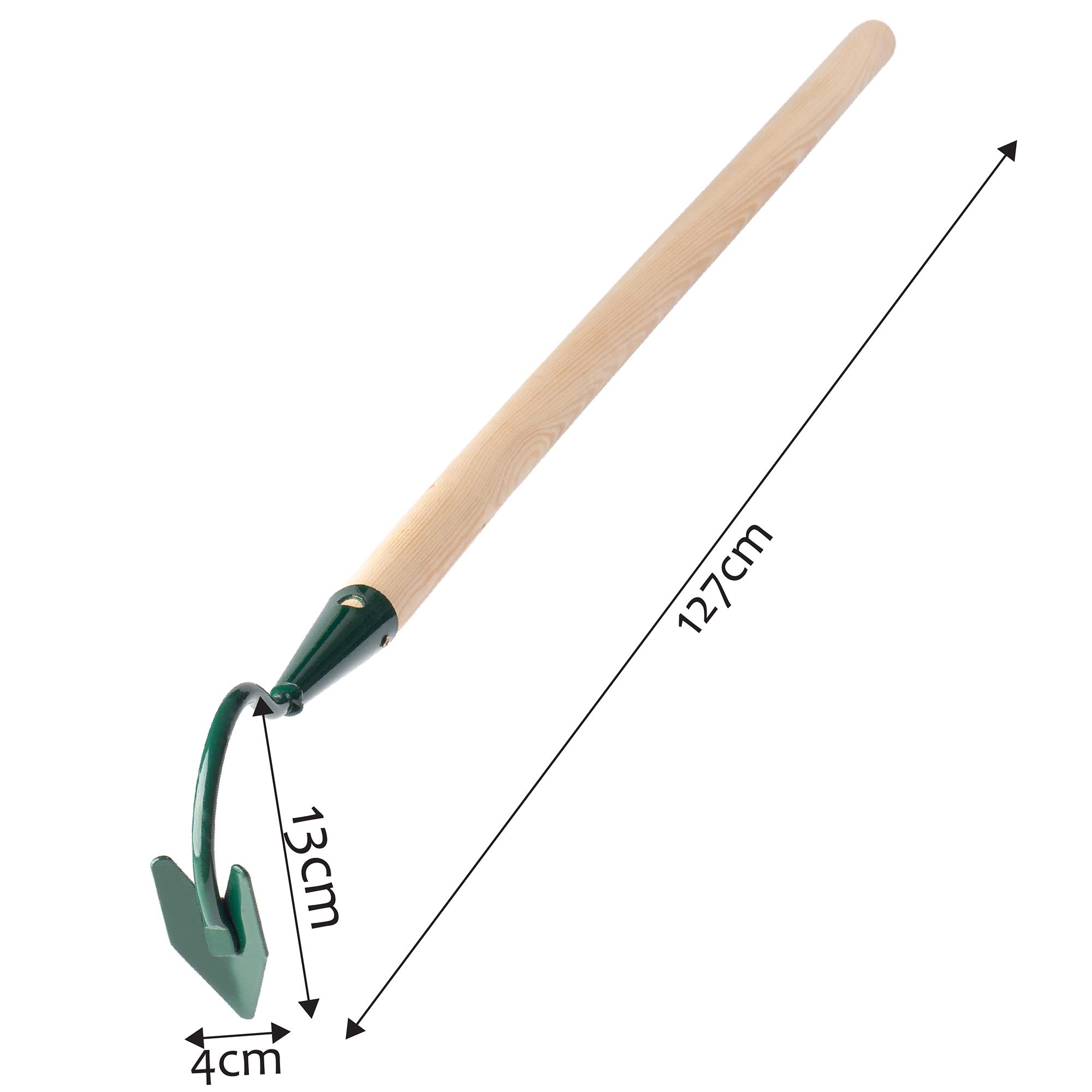KADAX Grubber, Gartenkralle, Gartenhacke zum Lockern des Bodens, Kultivator für Garten, Handgrubber aus Metall, Blumenkralle, Gartenzubehör, Blumenharke, Bodenlüfter (1 Zinken, mit Holzstiel)