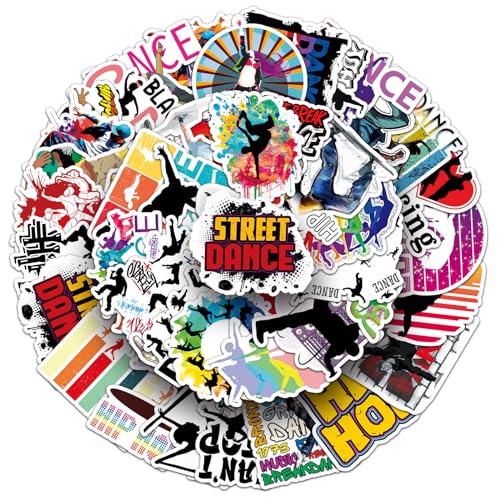 Chaopaitiezhi - 50 Pcs Dance Stickers,Dance Graffiti Stickers,Vinyl Waterproof Sticker for Kids Teens Girls,Phone Laptop Water Bottles Skateboard Computer Scrapbook Luggage Guitar Car Gifts Sticker