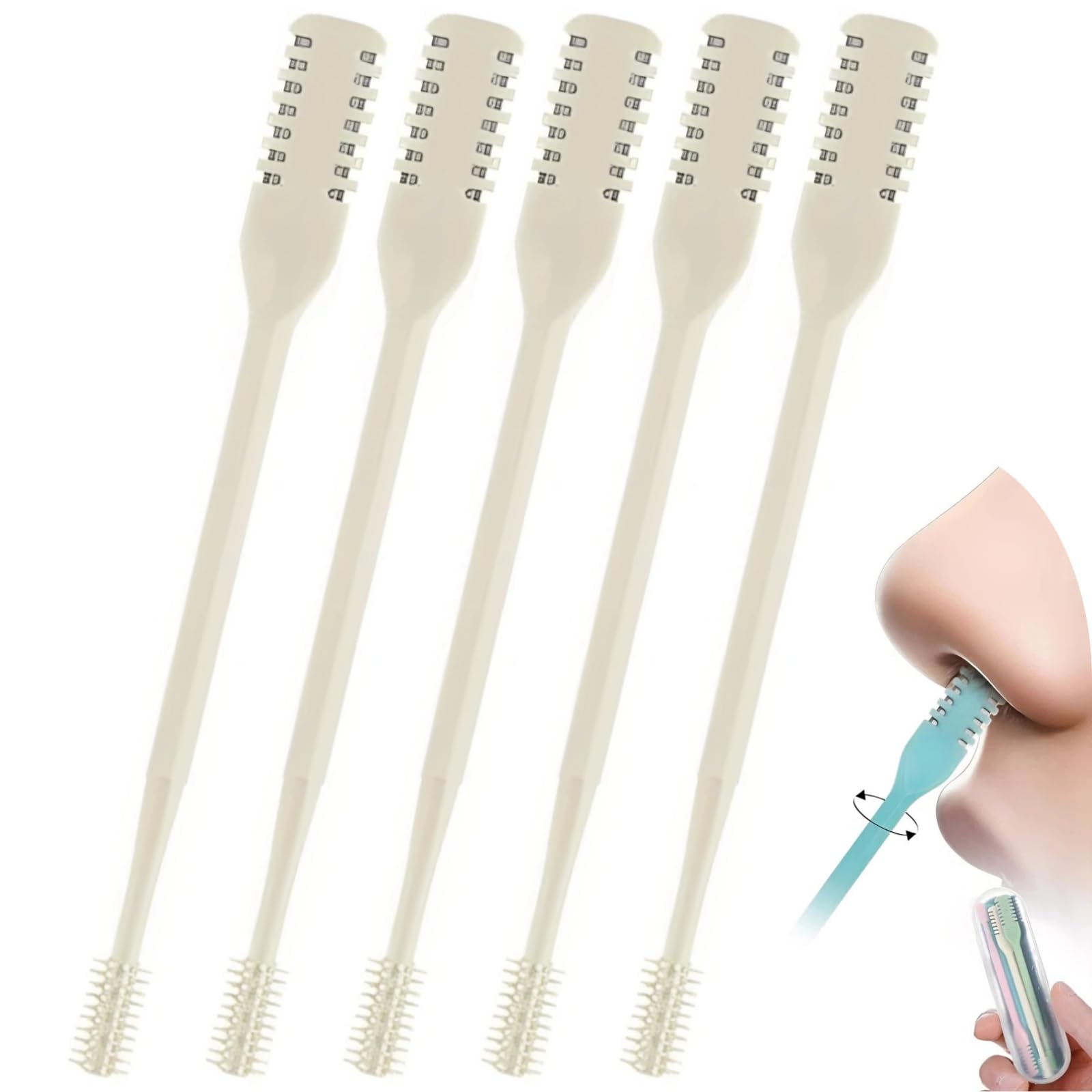 2-in-1 Nasal Hair Cutter 2026 Upgrade Double Sided Nose Knife 360 Rotating Manual Nose Hair Trimmer for Men