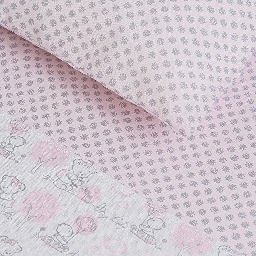 Jogo De Berço Compose 02 Peças, Papi Textil, Rosa