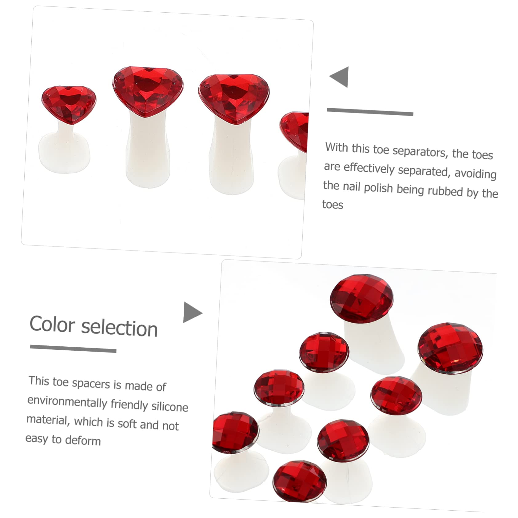 Veemoon Pinky Toe Separators 24pcs Silicone Toe Spacer for Women Men Separator