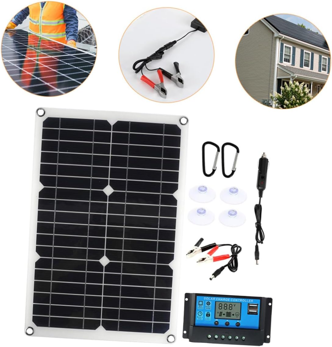 TOYANDONA 1Set Solar Panel Charger Kit with Controller for Yachts Portable Dual USB Solar Charging for Rvs and Outdoor Use Durable and Easy to Carry
