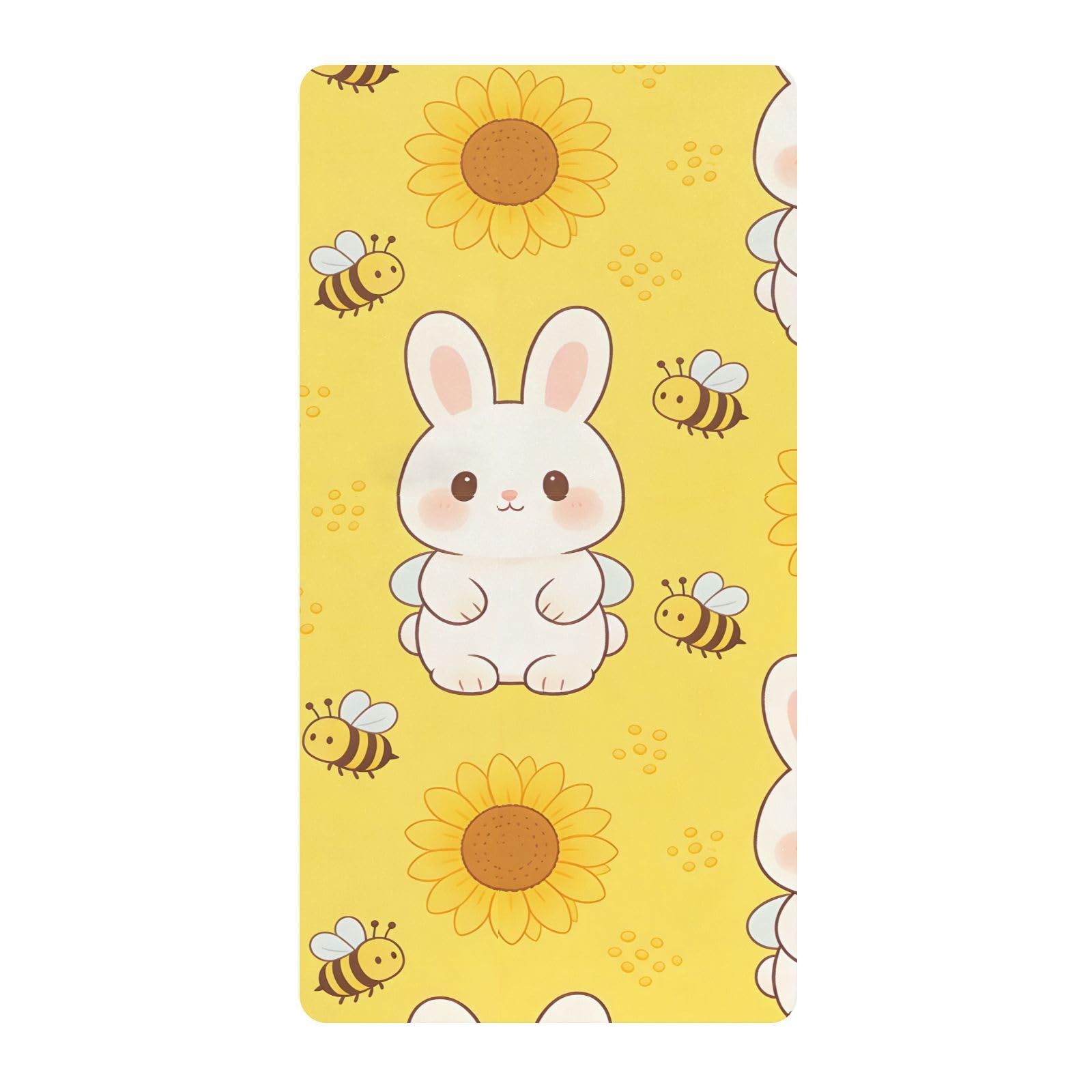 Draps de berceau haut de gamme coton extensible motif lapin