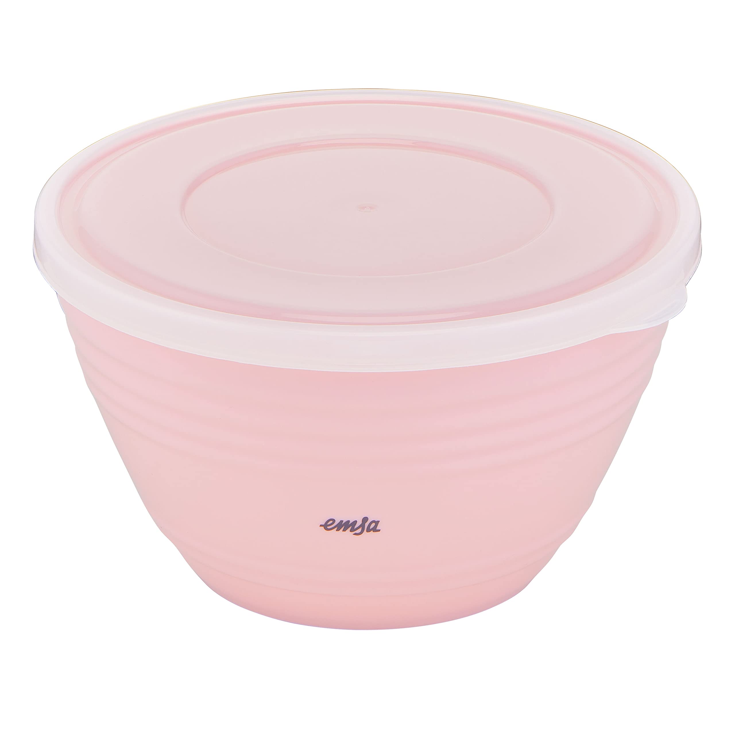 Emsa K32517 Prep&Bake Kunststoff-Rührschüssel 1,7 L | mit konservierendem Deckel für die Aufbewahrung im Kühlschrank | rutschfester Boden | perfekte Stabilität beim Mischen | spülmaschinenfest | Rosa