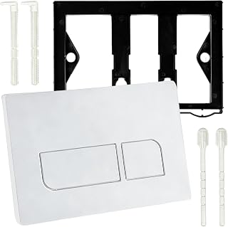 Drückerplatte WC Betätigungsplatte Spülkasten Ersatzteile Kompatibel Mit Geberit Sigma01 20, 30, 50, UP300 & 320 Betätigungsplatte, Drückerplatte WC Mit Spülhebelsatz und Montagerahmen (Weiß)