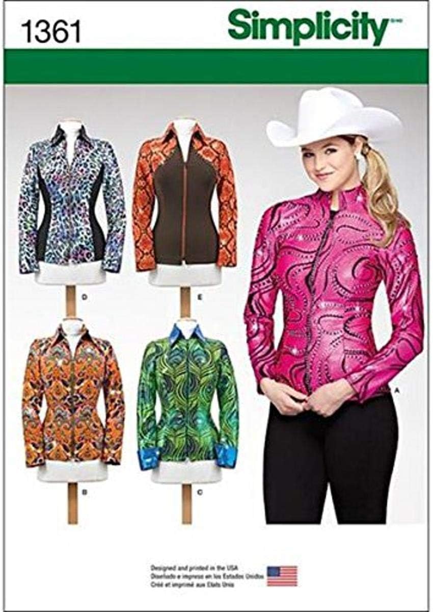 Simplicity Creative Patterns 1361 Misses' Knit Equestrian Performance Shirt, H5 (6-8-10-12-14)