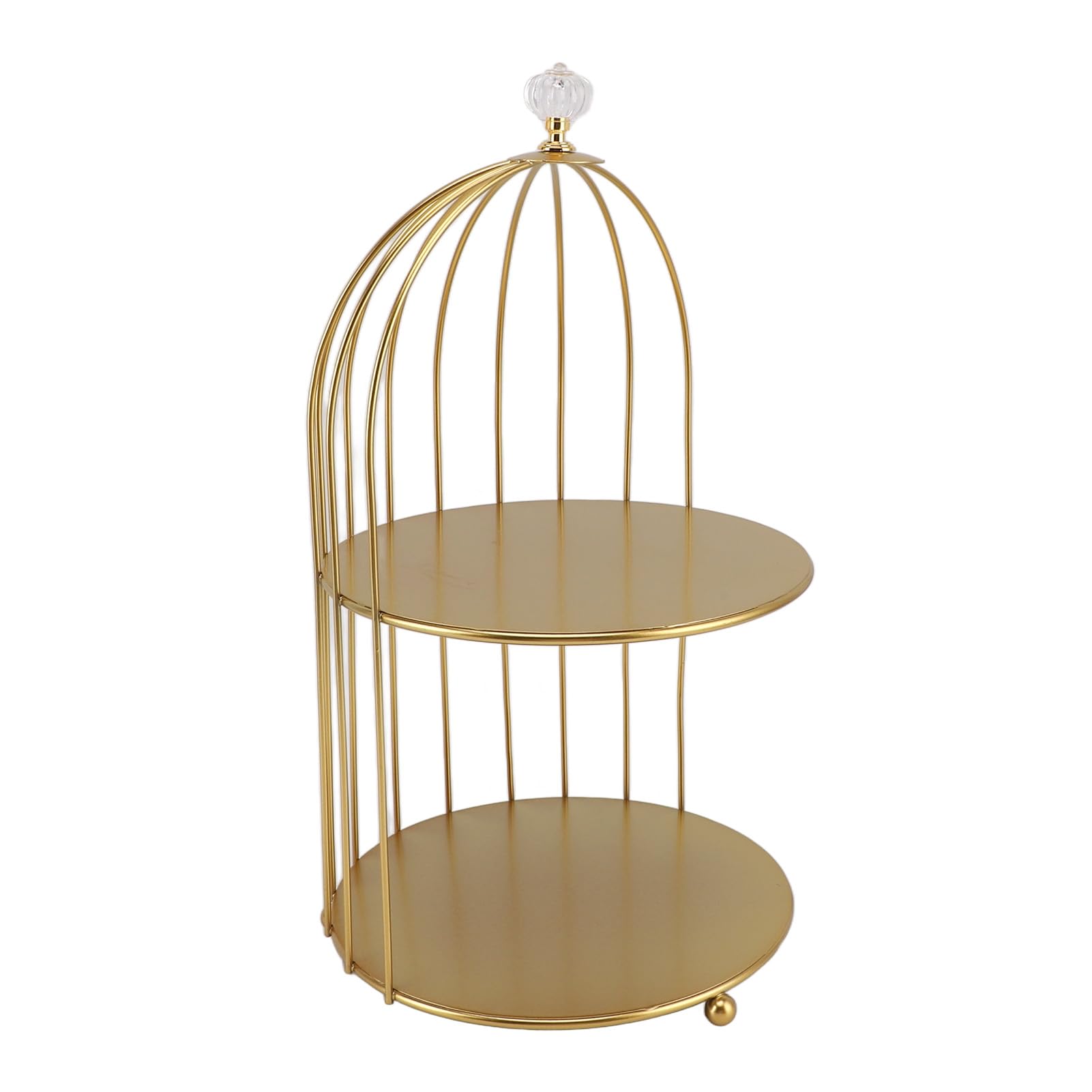 Organisateur Cosmétique de Cage à Oiseaux, Présentoir de Maquillage Peu Encombrant en Fer doré pour Salle de Bain (Doubles Couches)