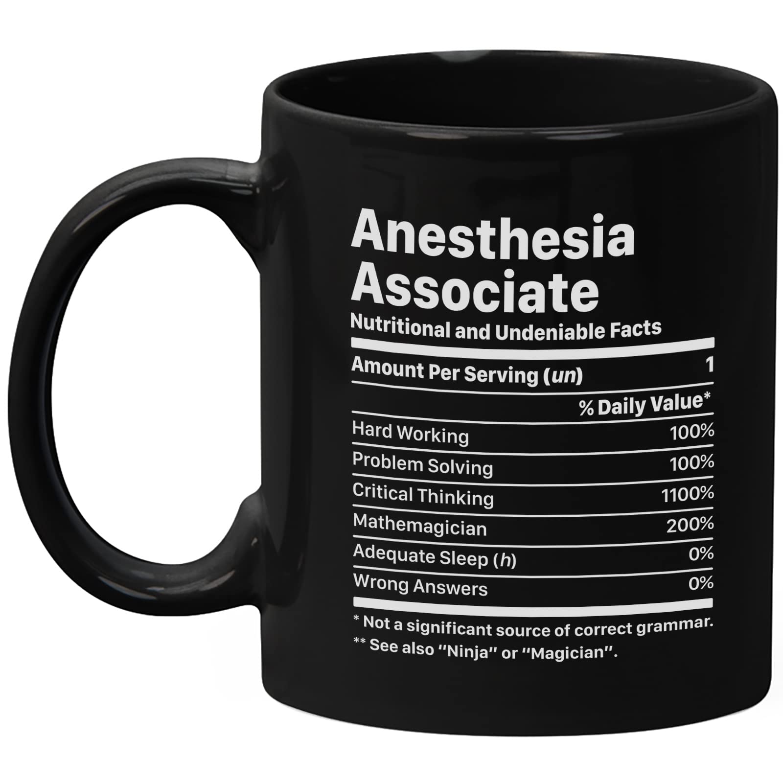 Okaytee Anesthesia Associate Mug Gifts 11oz Black Ceramic Coffee Cup - Anesthesia Associate Facts Mug