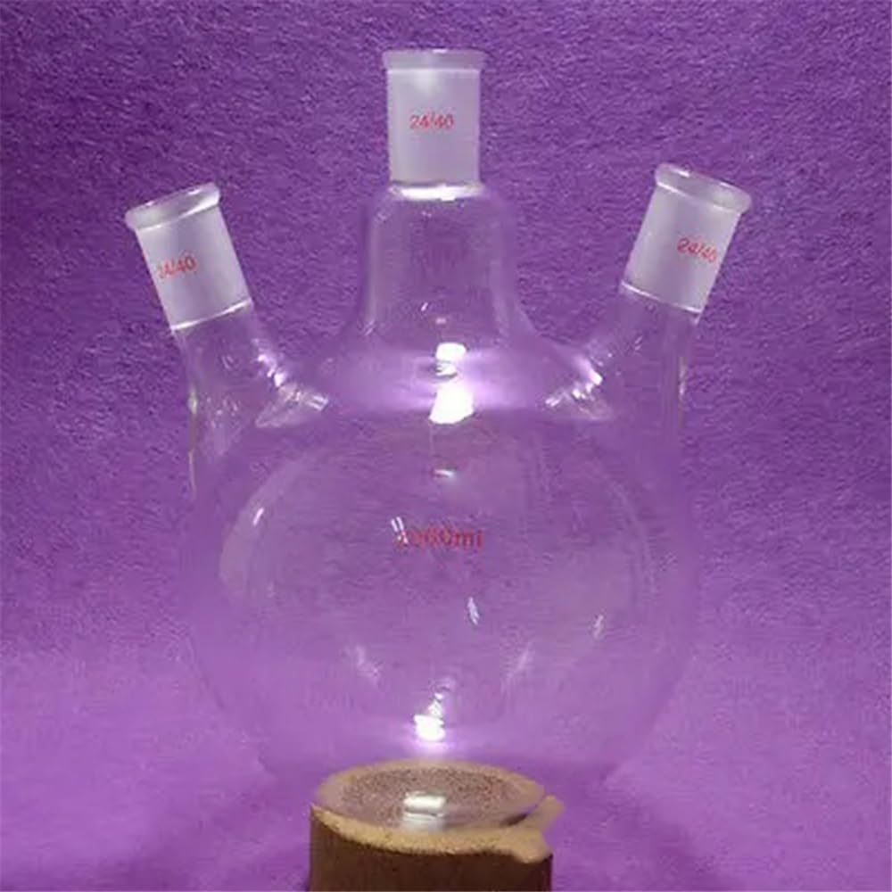 Ballon à fond rond 2000 ml 24/40 Ballon de laboratoire à 3 cols 2 L 24/40