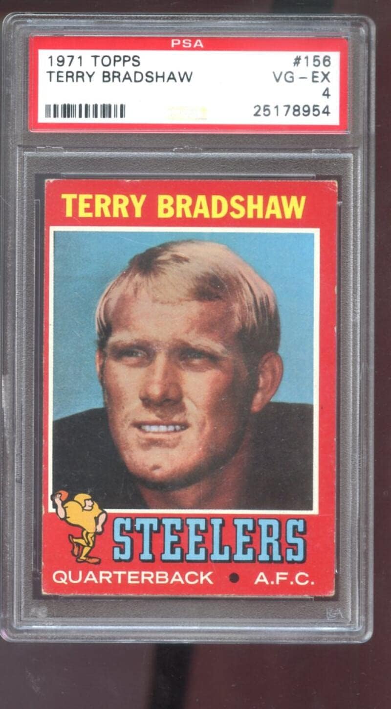 1971 Topps #156 Terry Bradshaw ROOKIE RC PSA 4 Graded Football Card NFL Steelers