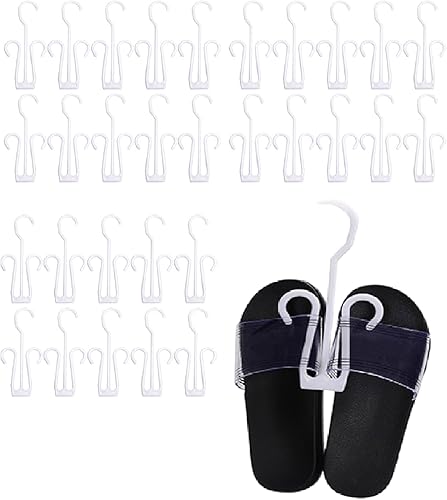 Miniatura 10 de Cabilock 80 piezas de pantuflas conectables secado espacio accesorios para el hogar Organizadores de almacenamiento para doble gancho de pared